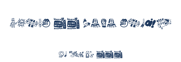 World 77 mini draws Font Preview