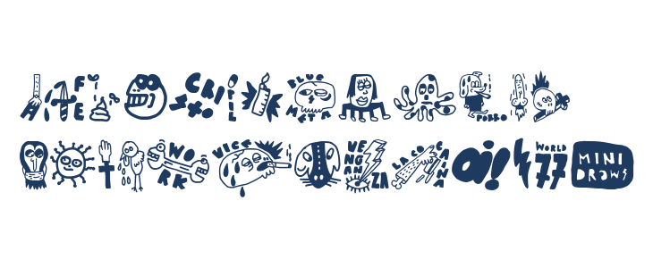 World 77 mini draws Lowercase