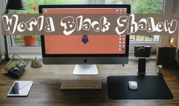 World Black Shadow Font examples