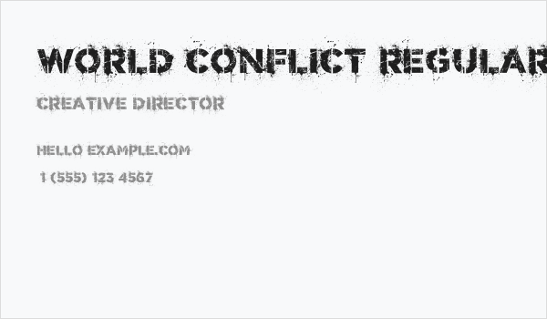 World Conflict Regular Business Card