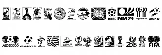 World Cup logos Fuentes MAYÚSCULAS