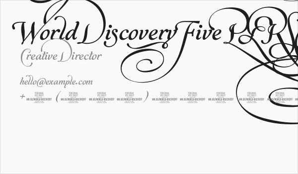 World Discovery Five PERSONAL Regular Business Card