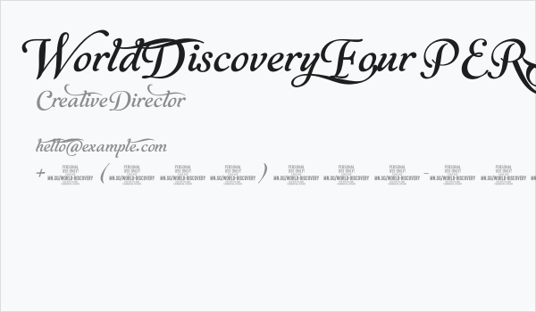 World Discovery Four PERSONAL Regular Business Card