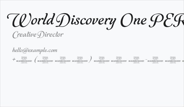 World Discovery One PERSONAL Regular Business Card