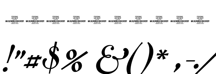 World Discovery Six PERSONAL Regular Font OTHER CHARS
