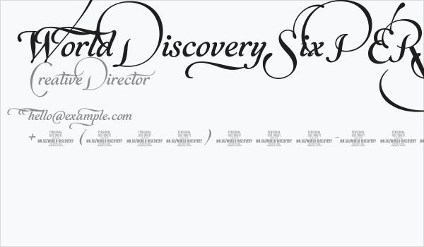 World Discovery Six PERSONAL Regular Business Card
