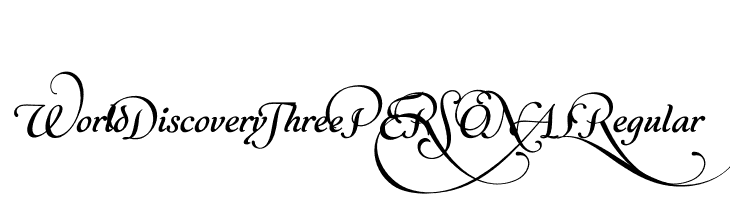 World Discovery Three PERSONAL Regular  フリーフォントのダウンロード