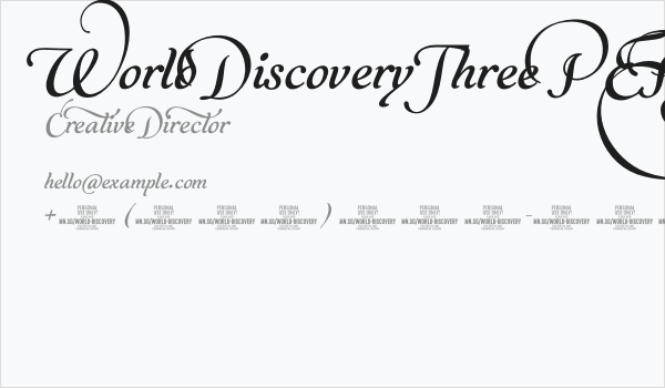 World Discovery Three PERSONAL Regular Business Card