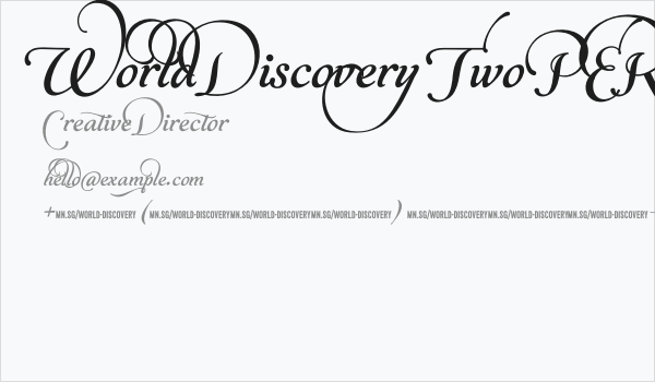 World Discovery Two PERSONAL Regular Business Card