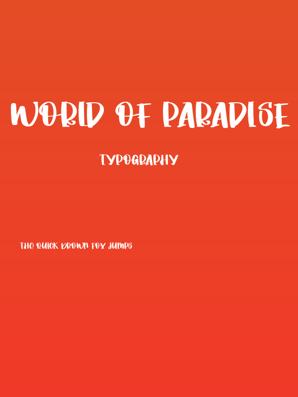 World Of Paradise Poster