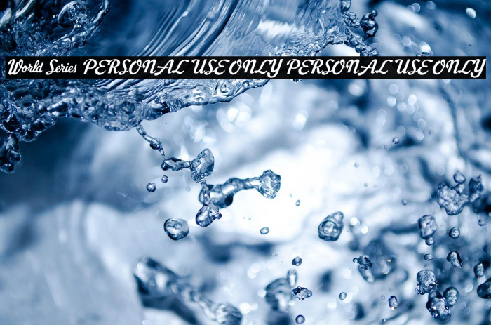 World Series PERSONAL USE ONLY PERSONAL USE ONLY Example 1