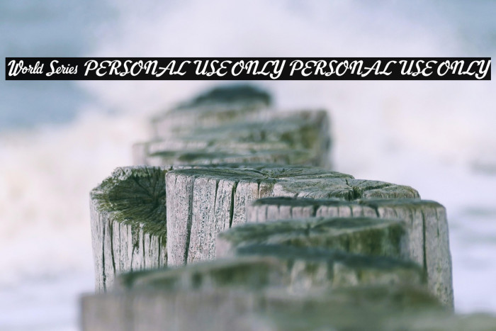 World Series PERSONAL USE ONLY PERSONAL USE ONLY Example 3