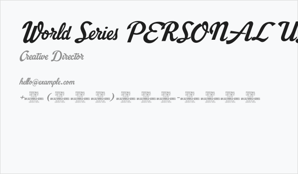 World Series PERSONAL USE ONLY PERSONAL USE ONLY Business Card
