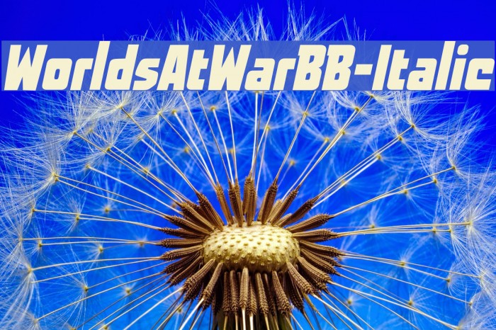 WorldsAtWarBB-Italic Font examples