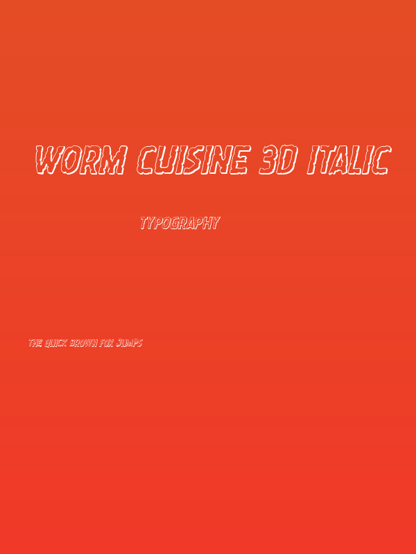 Worm Cuisine 3D Italic Poster