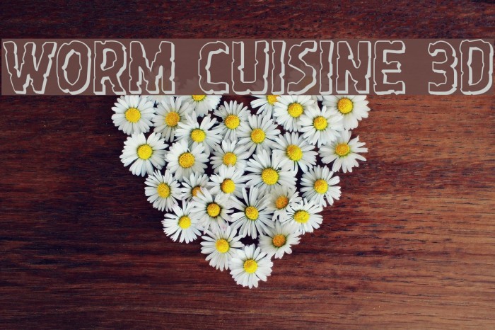 Worm Cuisine 3D Font examples