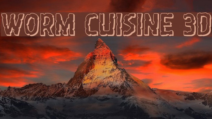 Worm Cuisine 3D Font examples