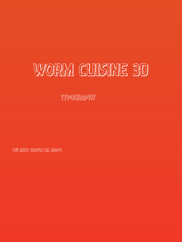 Worm Cuisine 3D Poster