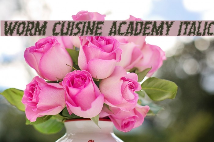 Worm Cuisine Academy Italic Font examples
