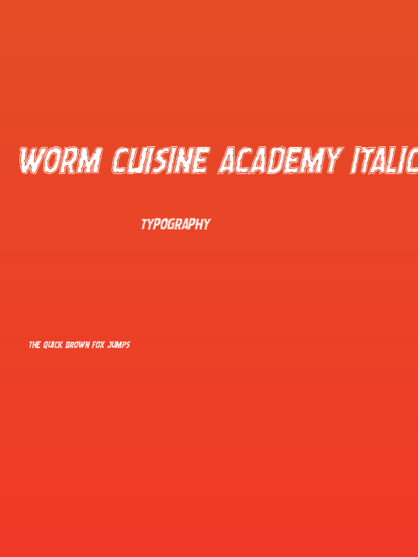 Worm Cuisine Academy Italic Poster