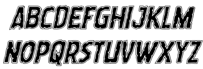 Worm Cuisine Academy Italic Font LOWERCASE
