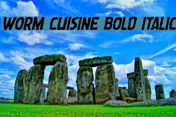Worm Cuisine Bold Italic Font examples