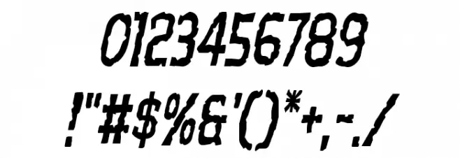 Worm Cuisine Condensed Italic Font OTHER CHARS