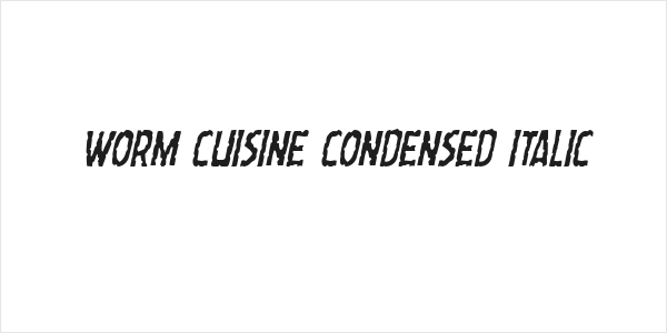 Worm Cuisine Condensed Italic Logo