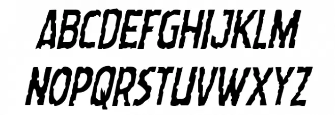 Worm Cuisine Condensed Italic Font Litere mici
