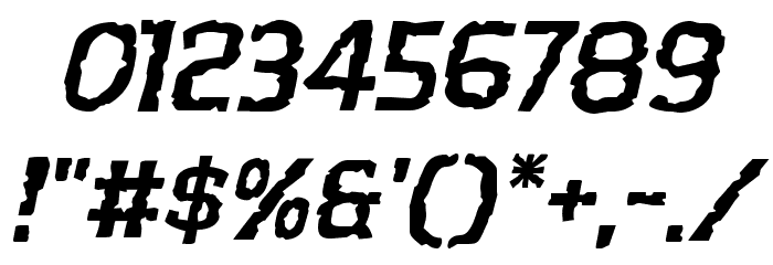 Worm Cuisine Expanded Italic Font OTHER CHARS