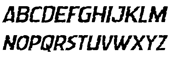 Worm Cuisine Expanded Italic Font LOWERCASE