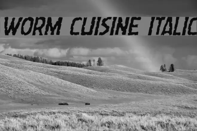 Worm Cuisine Italic Font examples