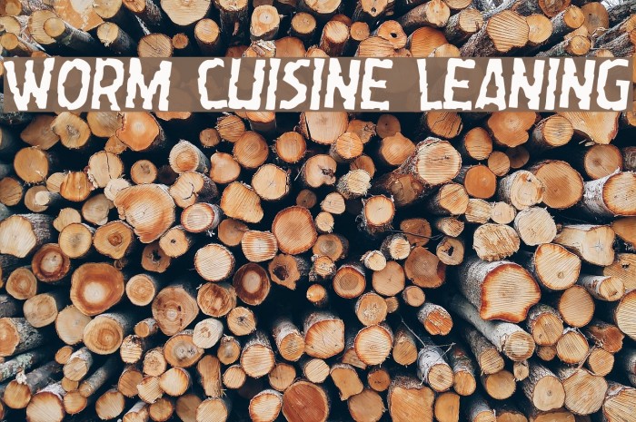 Worm Cuisine Leaning Font examples