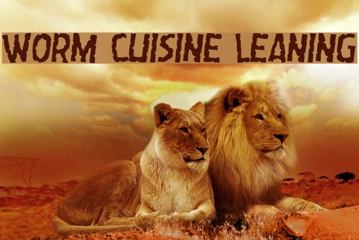 Worm Cuisine Leaning Font examples