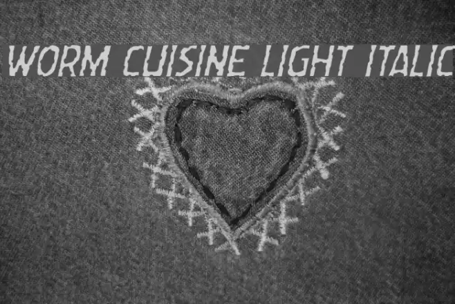 Worm Cuisine Light Italic Font examples