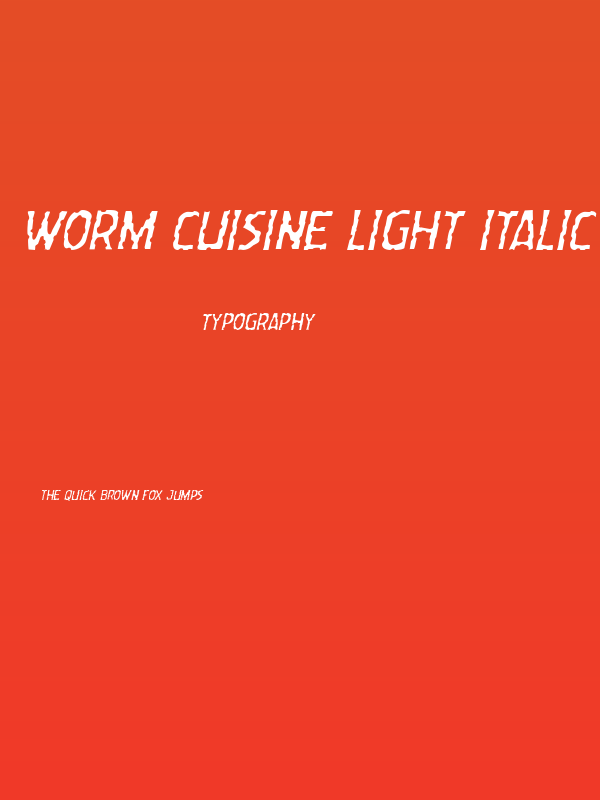 Worm Cuisine Light Italic Poster