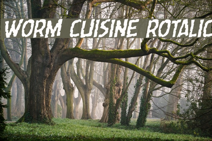 Worm Cuisine Rotalic Font examples