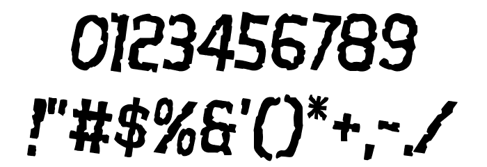 Worm Cuisine Rotated 2 Font OTHER CHARS