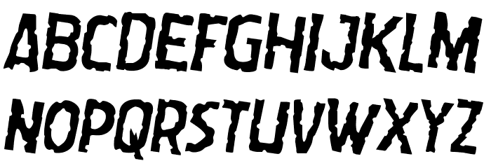 Worm Cuisine Rotated 2 Font LOWERCASE