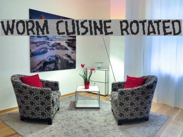 Worm Cuisine Rotated Font examples