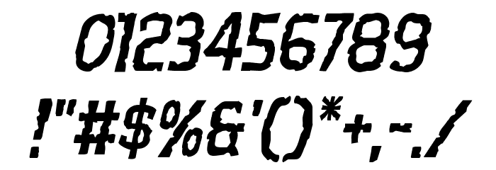 Worm Cuisine Staggered Italic Font OTHER CHARS