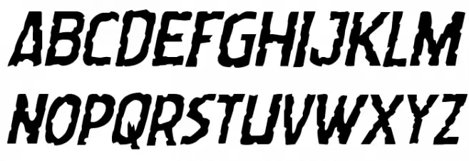 Worm Cuisine Staggered Italic फ़ॉन्ट अपरकेस