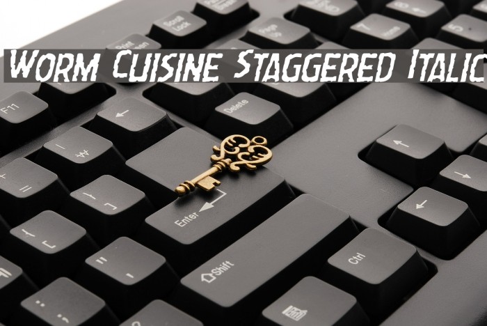 Worm Cuisine Staggered Italic Font examples
