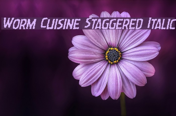 Worm Cuisine Staggered Italic Font examples