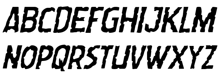 Worm Cuisine Staggered Italic Font LOWERCASE
