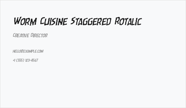 Worm Cuisine Staggered Rotalic Business Card