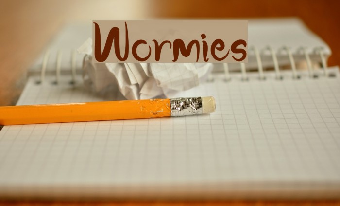 Wormies Font examples