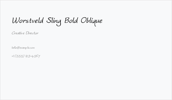 Worstveld Sling Bold Oblique Business Card