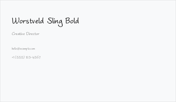 Worstveld Sling Bold Business Card