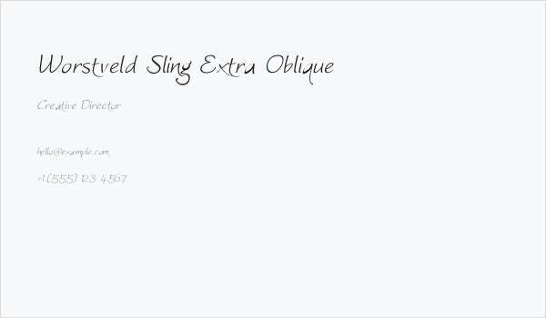 Worstveld Sling Extra Oblique Business Card